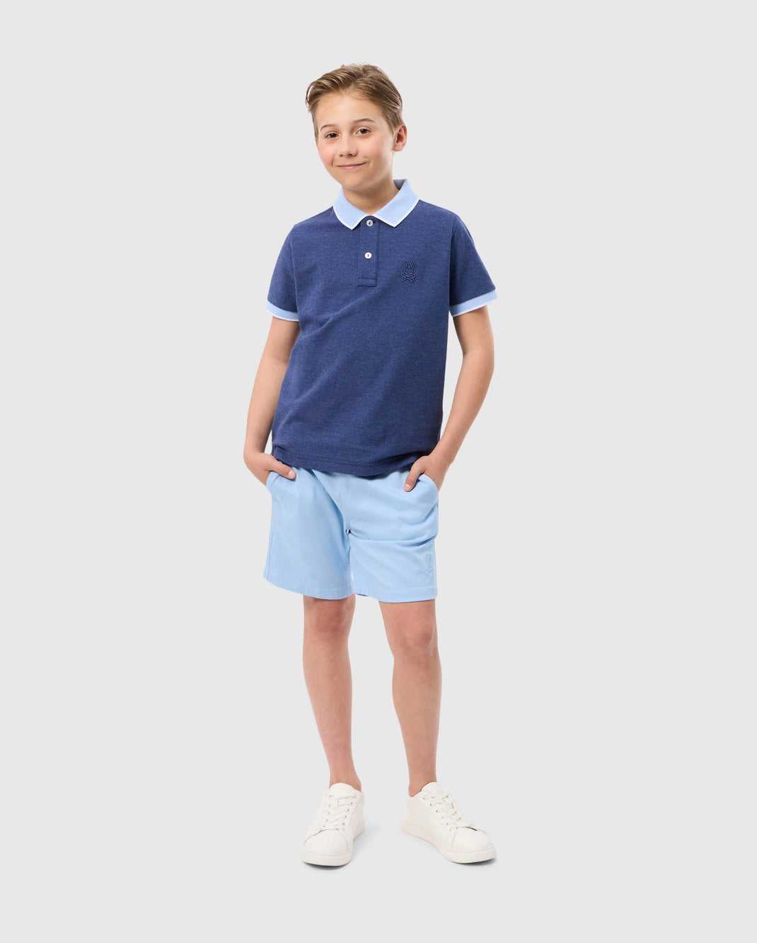 Polos Psycho Bunny Windcrest Pique Polo Shirt Bleu Enfant | IAL-19725634